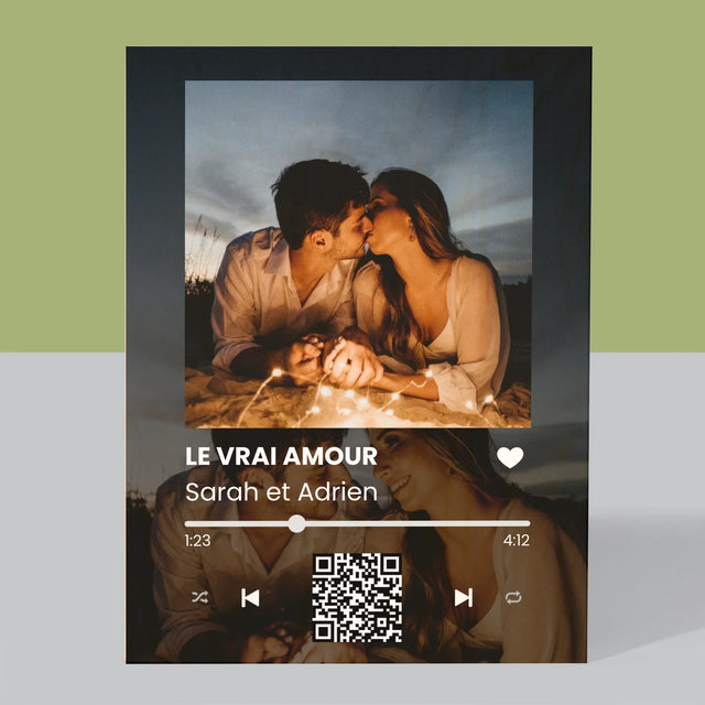 La Photo Et Un Texte: Spotify Avec Vos Photos Et Votre Code Qr - Impression Sur Bois 