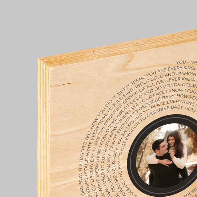 La Photo Et Un Texte: Paroles De Chansons Sur L'Album - Impression Sur Bois 