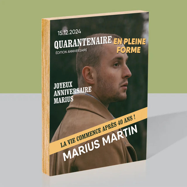La Couverture De Magazine: Quarantenaire En Pleine Forme - Impression Sur Bois 