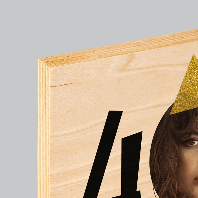 La Photo Et Un Texte: Chapeau Le 40E Anniversaire - Impression Sur Bois 