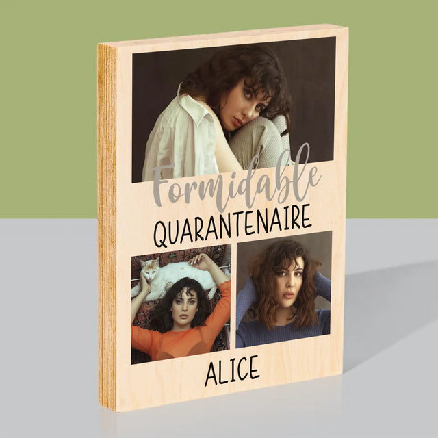 Le Collage Photo: Quarantenaire Formidable - Impression Sur Bois 