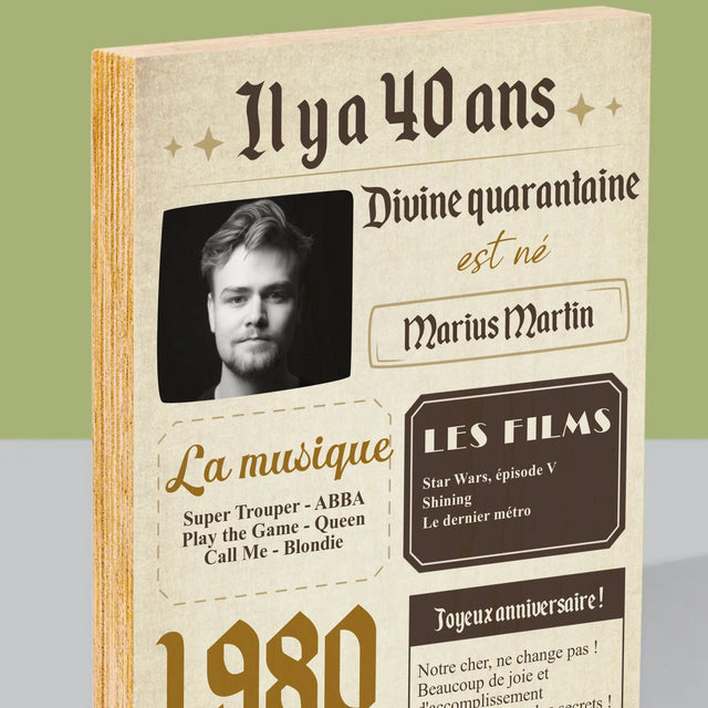 La Couverture De Magazine: Il Y A 40 Ans - Impression Sur Bois 