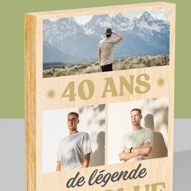 Le Collage Photo: 40 Ans De Légende - Impression Sur Bois 