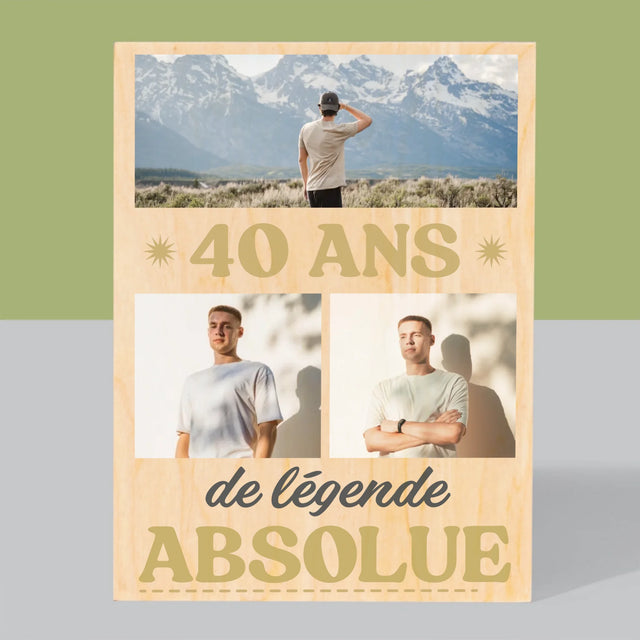 Le Collage Photo: 40 Ans De Légende - Impression Sur Bois 