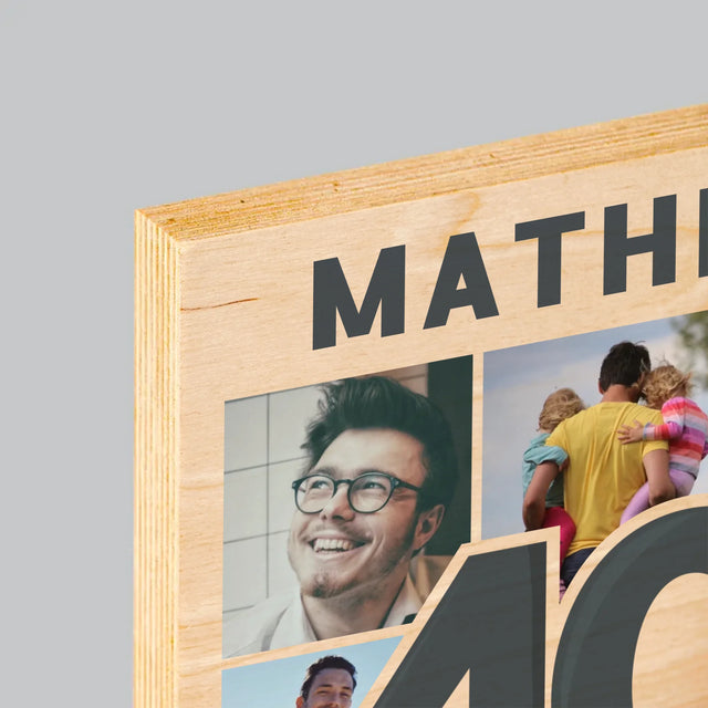 Le Collage Photo: 40 Ans - Impression Sur Bois 