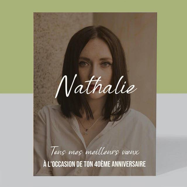 La Photo Et Un Texte: 40E Anniversaire Joyeux Anniversaire - Impression Sur Bois 