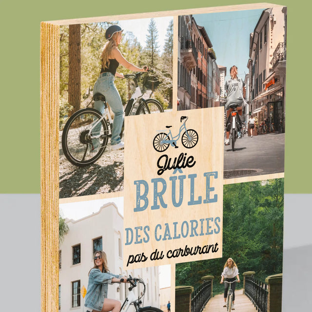 Le Collage Photo: Brûle Des Calories, Pas Du Carburant - Impression Sur Bois 