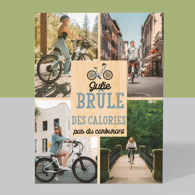Le Collage Photo: Brûle Des Calories, Pas Du Carburant - Impression Sur Bois 