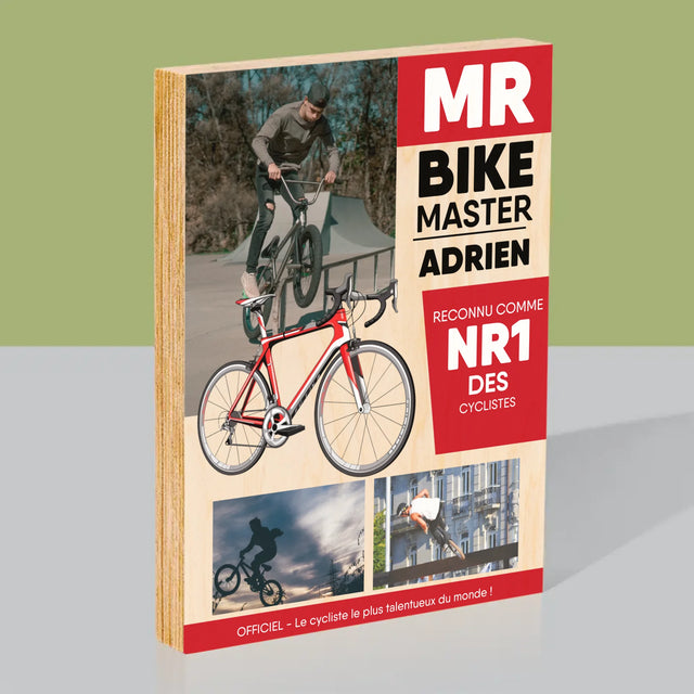 La Couverture De Magazine: Mr Bike Master - Impression Sur Bois 