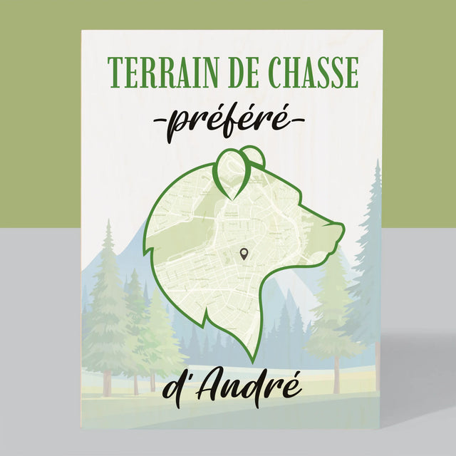 Le Plan De Ville: Terrain De Chasse Préféré - Impression Sur Bois 