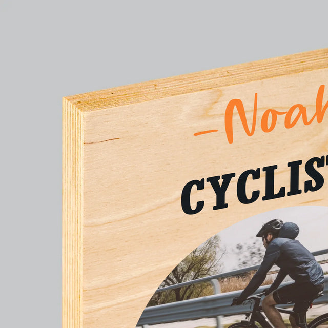 La Photo Et Un Texte: Cycliste Qui Mérite Une Médaille - Impression Sur Bois 