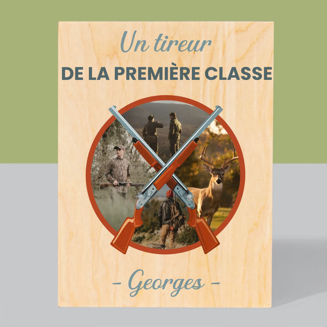 Le Collage Photo: Un Tireur De La Première Classe - Impression Sur Bois 