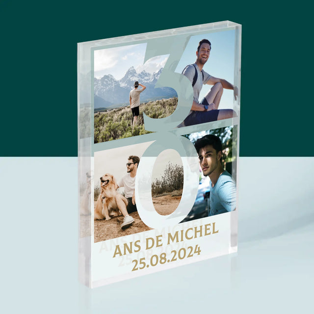 Le Collage Photo: 30 Ans Chiffre Photos - Bloc Acrylique 