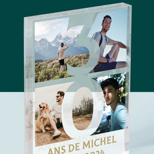Le Collage Photo: 30 Ans Chiffre Photos - Bloc Acrylique 
