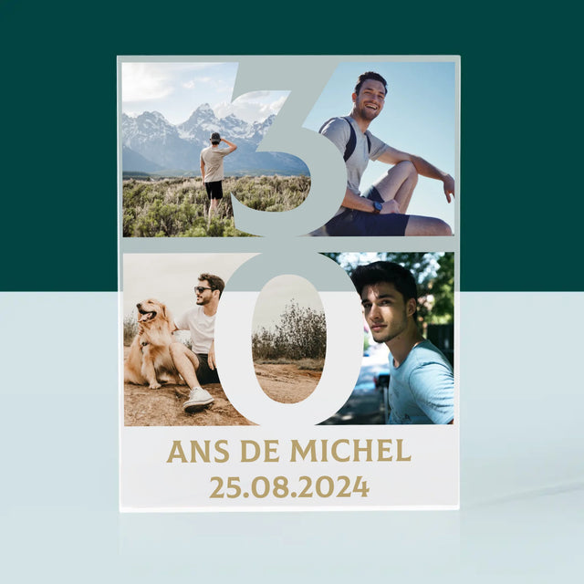 Le Collage Photo: 30 Ans Chiffre Photos - Bloc Acrylique 