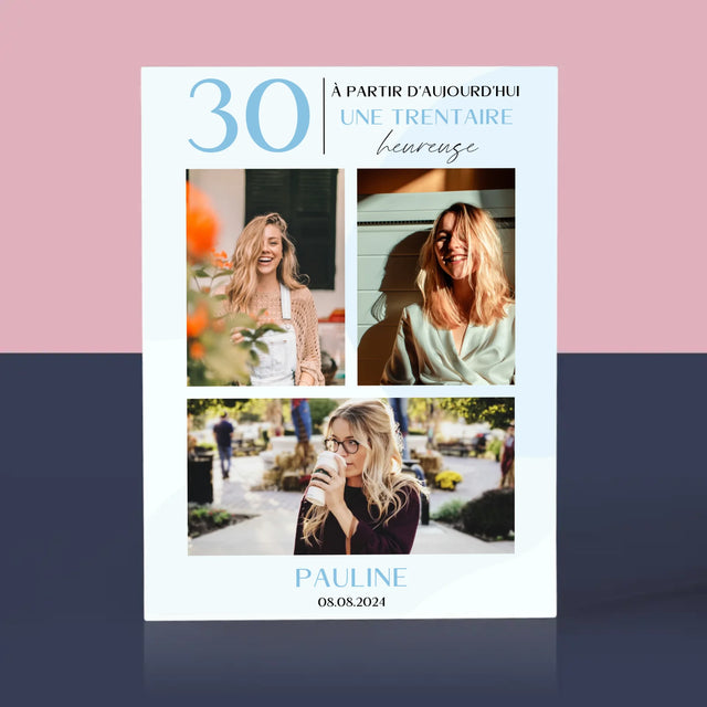 Le Collage Photo: À Partir D'Aujourd'Hui 30 Heureuse - Bloc Acrylique 