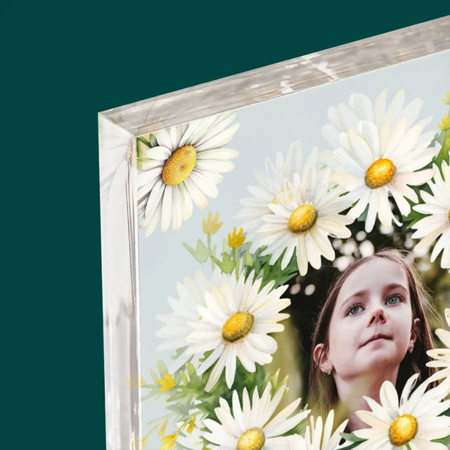 La Photo Et Un Texte: Souvenir De Communion, Marguerites - Bloc Acrylique 