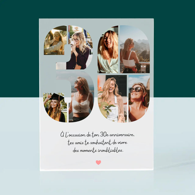 Le Collage Photo: 30E Anniversaire, Vœux - Bloc Acrylique 