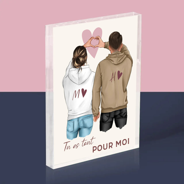 La Création Du Personnage: Couple  Cœur - Bloc Acrylique 