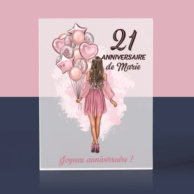 La Création Du Personnage: Anniveraire Ballons - Bloc Acrylique 