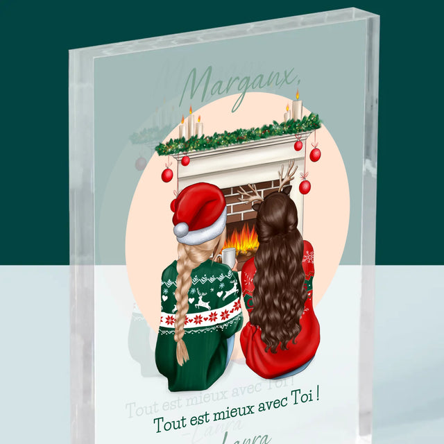 La Création Du Personnage: Les Meilleures Amies À Noël - Bloc Acrylique 