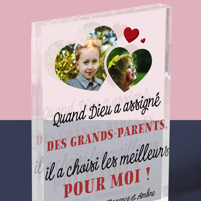 Le Collage Photo: Quand Dieu A Assigné Les Grands-Parents - Bloc Acrylique 