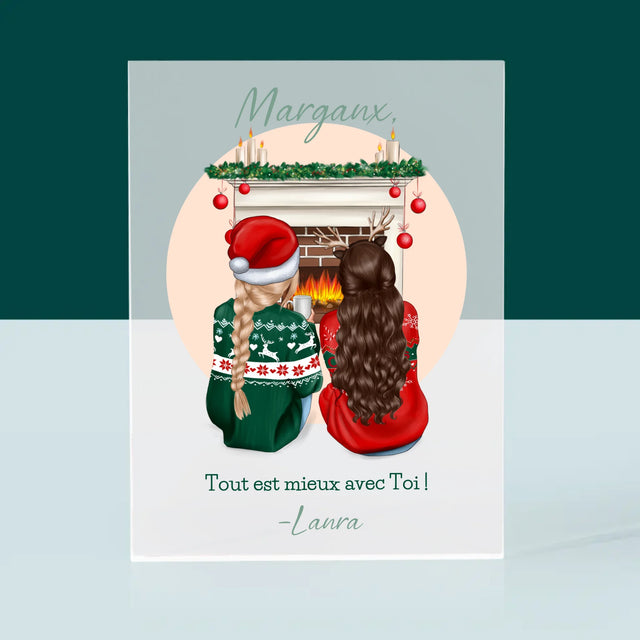 La Création Du Personnage: Les Meilleures Amies À Noël - Bloc Acrylique 