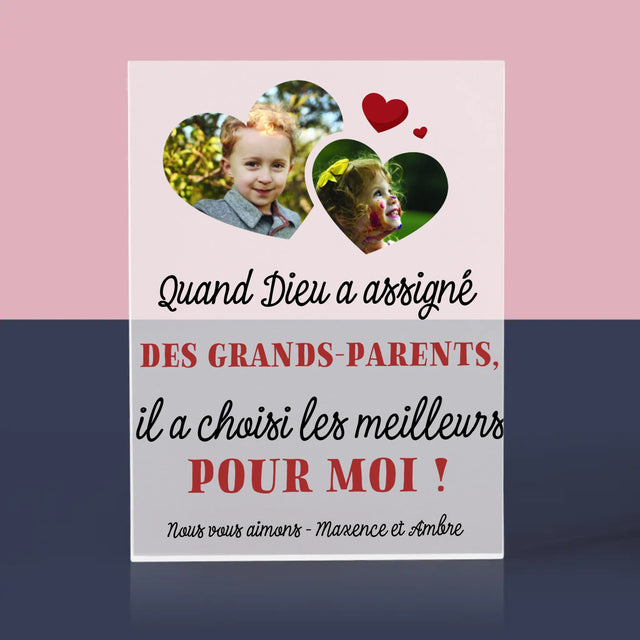 Le Collage Photo: Quand Dieu A Assigné Les Grands-Parents - Bloc Acrylique 