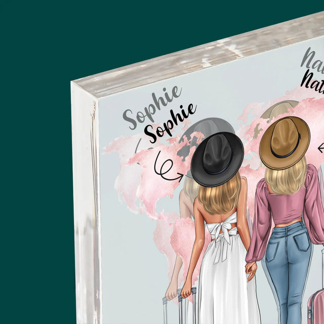 La Création Du Personnage: Amies Voyageuses - Bloc Acrylique 