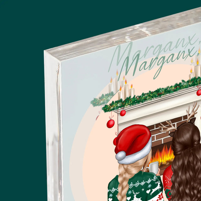 La Création Du Personnage: Les Meilleures Amies À Noël - Bloc Acrylique 
