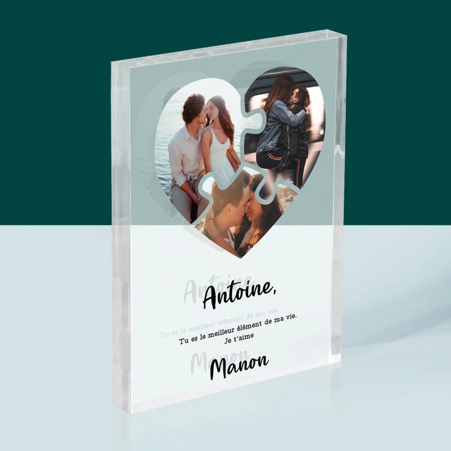 Le Collage Photo: Puzzle De La Saint-Valentin - Bloc Acrylique 