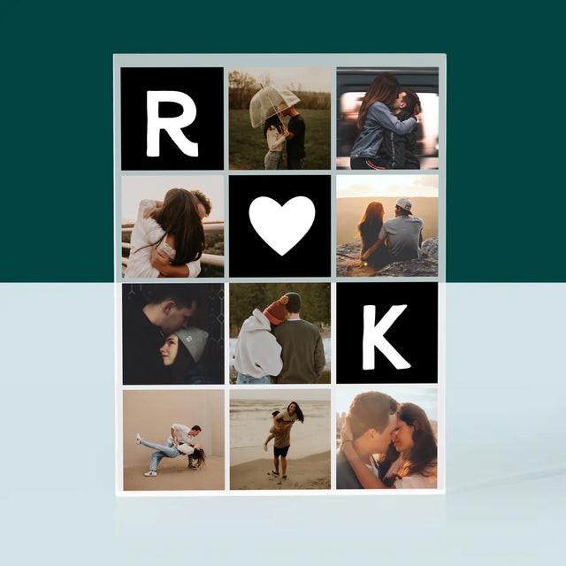 Le Collage Photo: Les Monogrammes D'Amour Avec Photos - Bloc Acrylique 