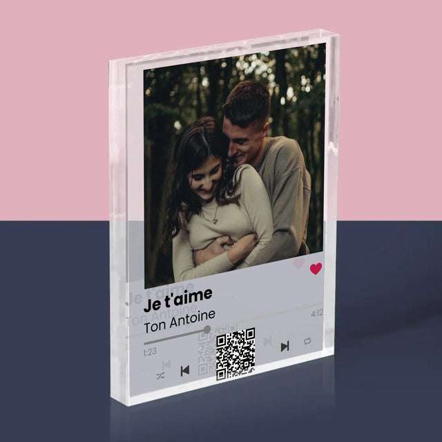 La Photo Et Un Texte: Spotify Avec Code Qr - Bloc Acrylique 