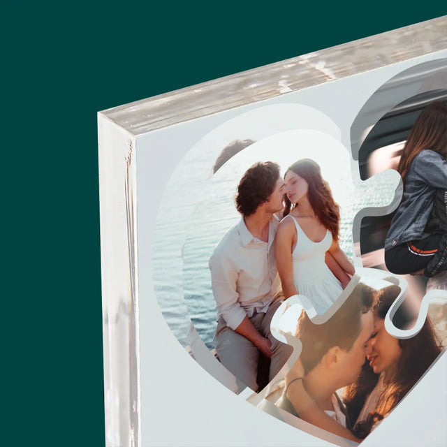 Le Collage Photo: Puzzle De La Saint-Valentin - Bloc Acrylique 