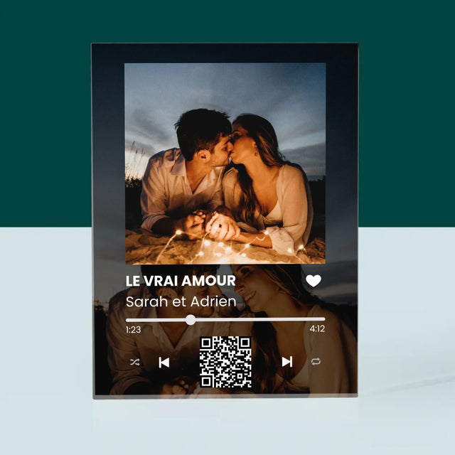 La Photo Et Un Texte: Spotify Avec Vos Photos Et Votre Code Qr - Bloc Acrylique 