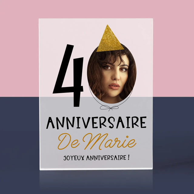 La Photo Et Un Texte: Chapeau Le 40E Anniversaire - Bloc Acrylique 