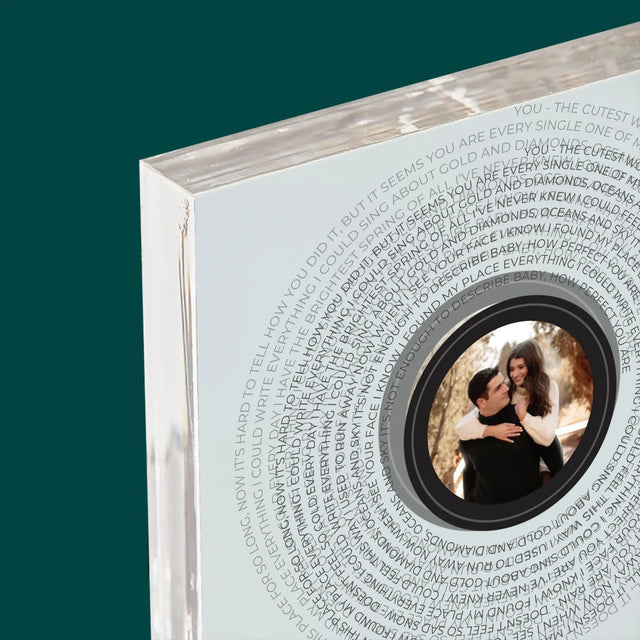 La Photo Et Un Texte: Paroles De Chansons Sur L'Album - Bloc Acrylique 