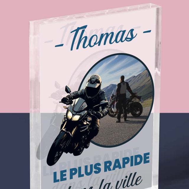 La Photo Et Un Texte: Le Plus Rapide Dans La Ville - Bloc Acrylique 