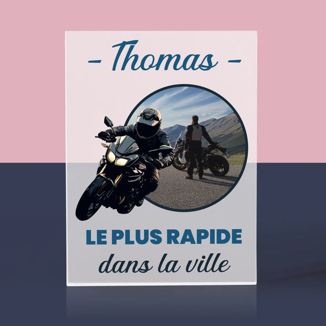La Photo Et Un Texte: Le Plus Rapide Dans La Ville - Bloc Acrylique 
