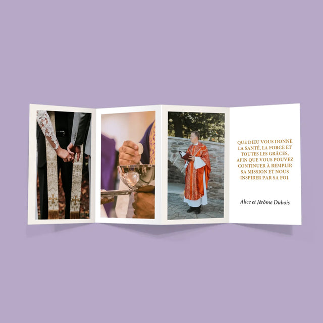 Le Prénom Et Un Texte: Remerciements Au Prêtre  - Gros Harmonica