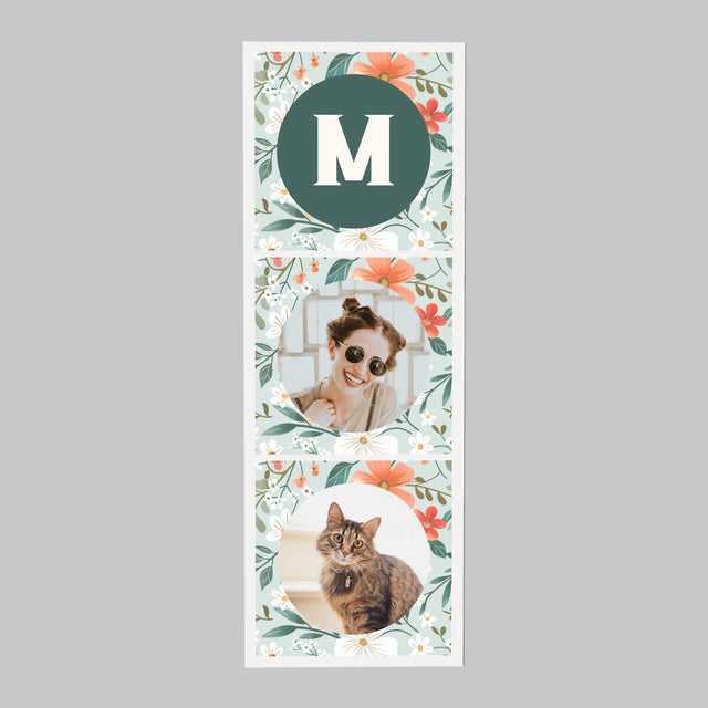 Le Collage Photo: Monogramme, Les Fleurs - Aimant Pour Frigo