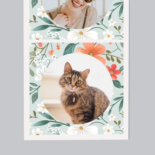 Le Collage Photo: Monogramme, Les Fleurs - Aimant Pour Frigo