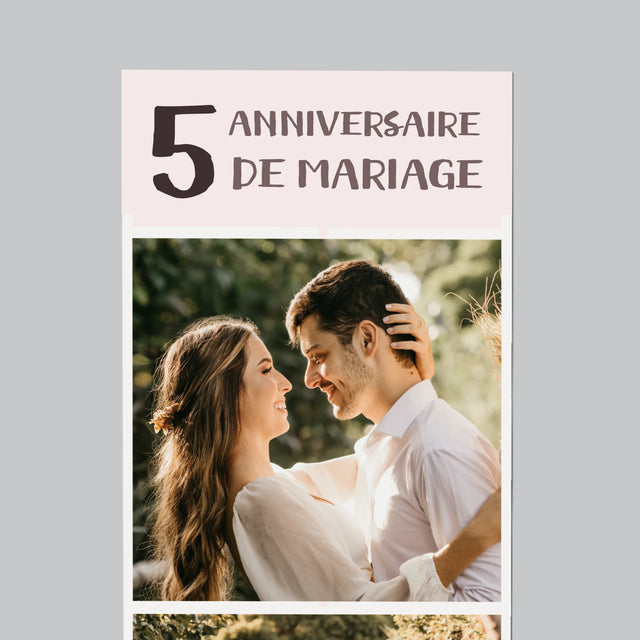Le Collage Photo: 5Eme Anniversaire De Mariage - Aimant Pour Frigo