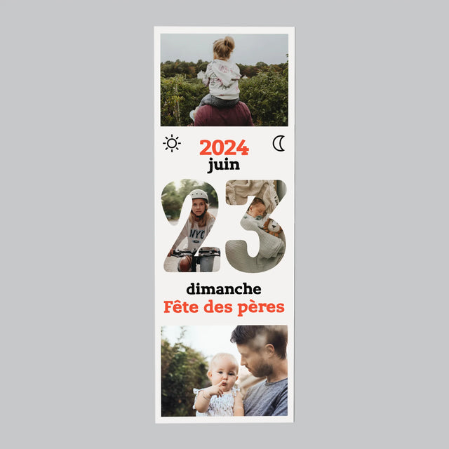 Collage Photo De Lettre: Fête Des Pères Page Du Calendrier - Aimant Pour Frigo