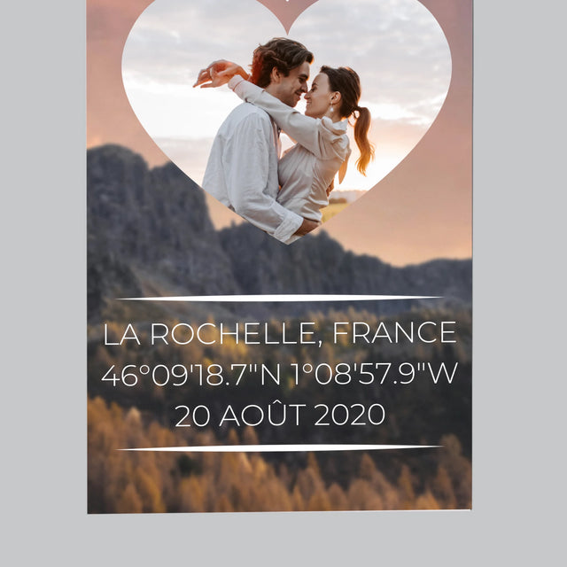 La Carte Des Étoiles: Un Couple Amoureux À La Montagne - Aimant Pour Frigo