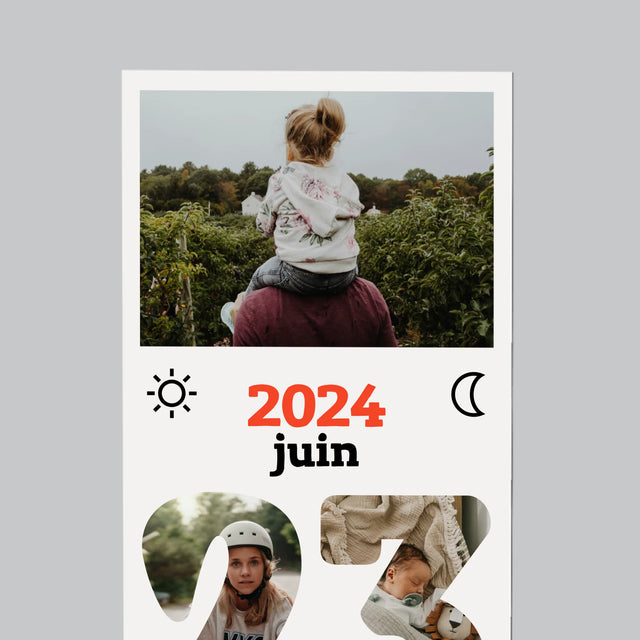 Collage Photo De Lettre: Fête Des Pères Page Du Calendrier - Aimant Pour Frigo