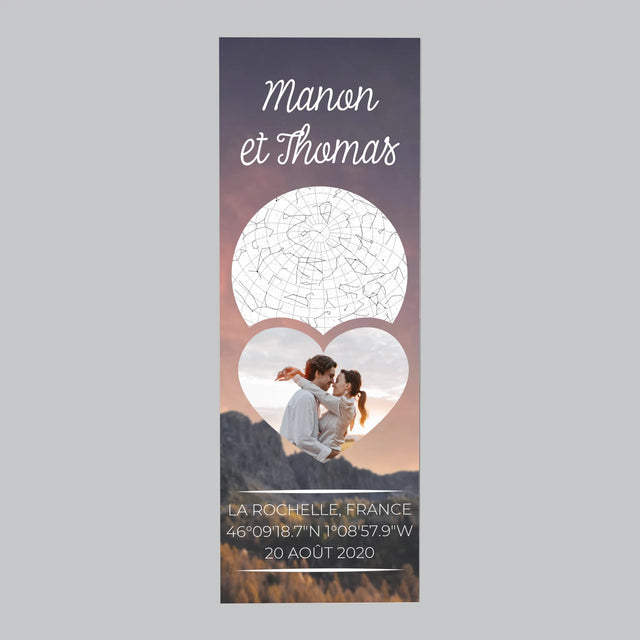 La Carte Des Étoiles: Un Couple Amoureux À La Montagne - Aimant Pour Frigo