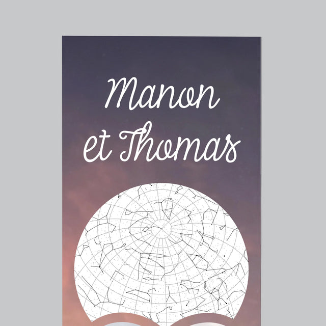 La Carte Des Étoiles: Un Couple Amoureux À La Montagne - Aimant Pour Frigo