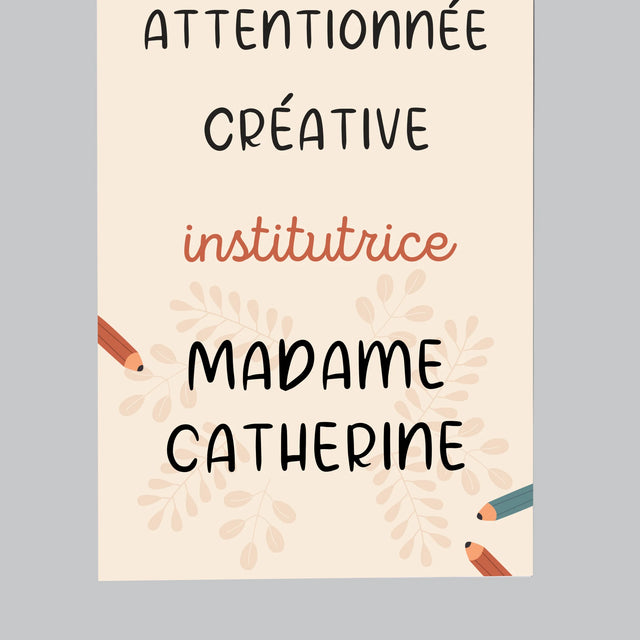 La Photo Et Un Texte: Institutrice - Aimant Pour Frigo