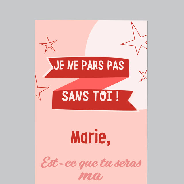 Le Prénom Et Un Texte: Je Ne Pars Pas Sans Toi - Aimant Pour Frigo